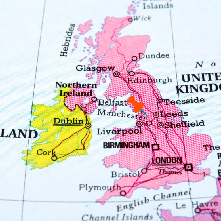 Map of the united kingdom from Canva