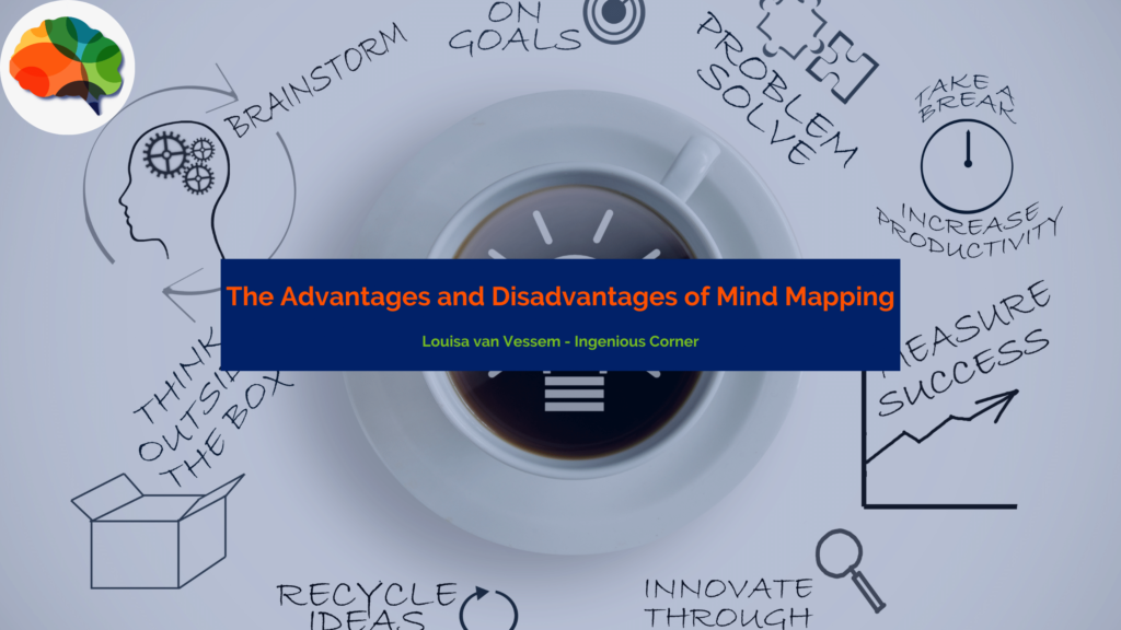 Image of a mind map with text over the top saying The advantages and disadvantages of mind mapping